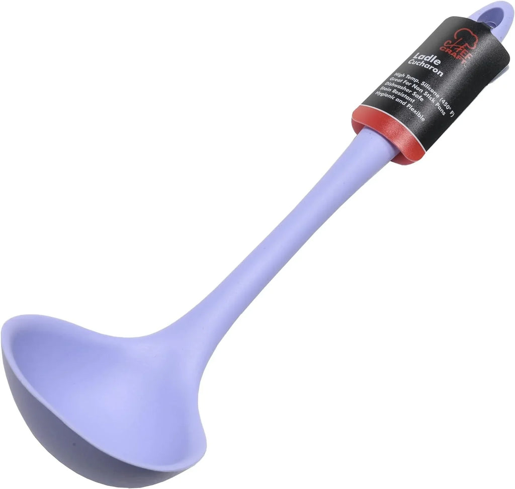 Premium Blue Chef Ladle, Cooking Silicone Craft Pastel 11.25 inch,