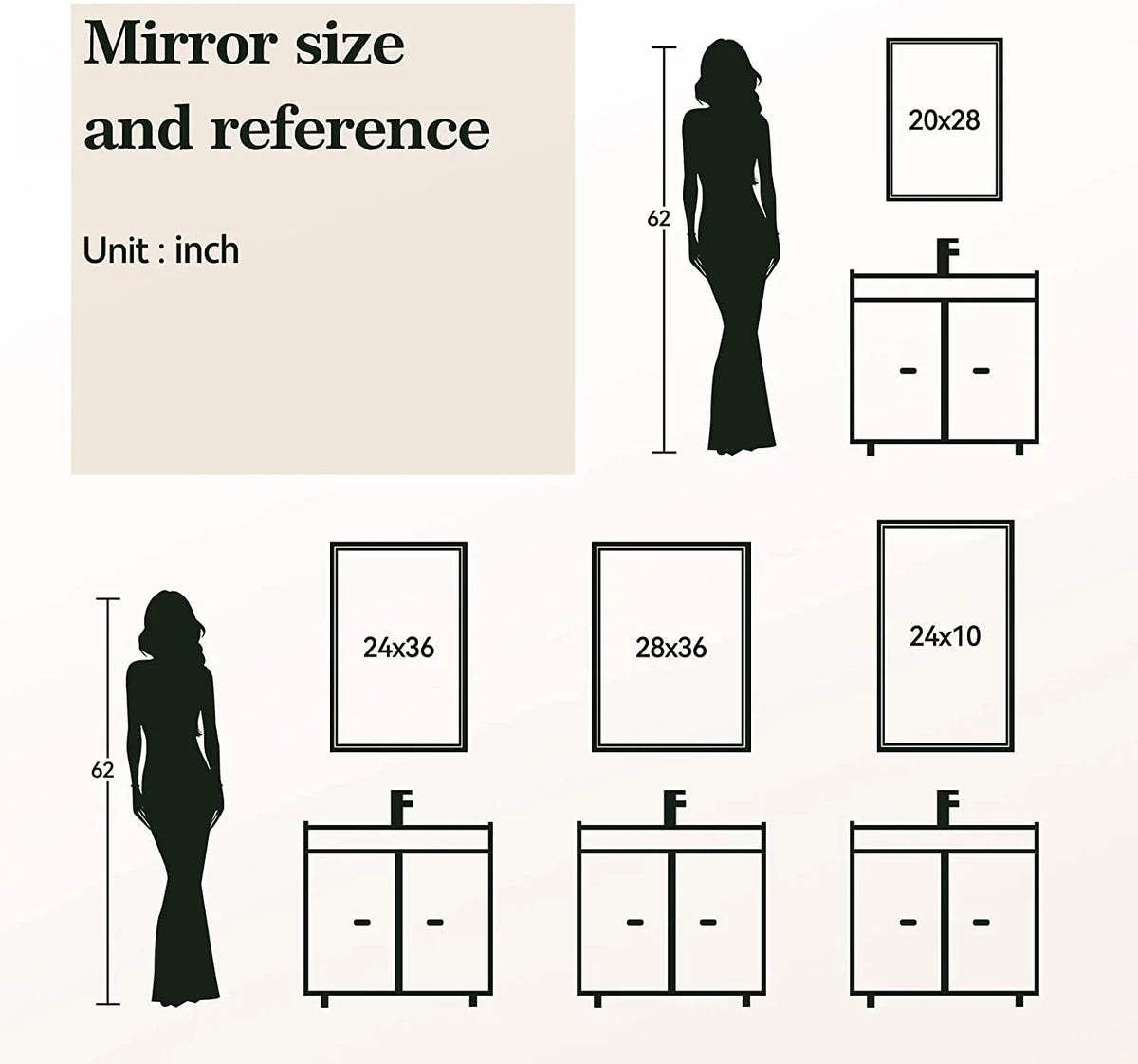 Inch Sensor, Backlit Lighted Lights, 36x28 Mirror, LED Anti-Fog, 3000K-6000K, LED Mirror with Dimmable Bathroom Touch Bathroom ANTEN Mirror Bathroom Vanity Wall-Mounted Mirror,