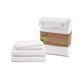 Organic Cotton Mattress Percale LANE Bed Deep 100% Upto Bedding 4-Piece LINEN 15" Pure Fits for King-Sheets Weave Set Breathable White Sheets