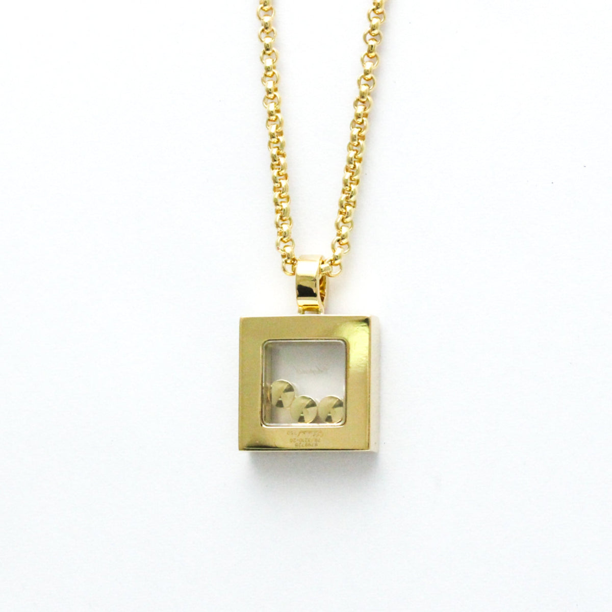 Necklace Yellow Happy Pre-Owned (Good) Fashion Necklace (Gold) Chopard Diamond Square Men,Women 79/3210 Diamonds (18K) Pendant Gold