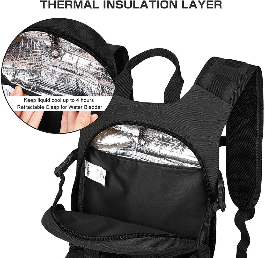 with Free liquid Running BPA Military Biking for 2L Bag Bladder, Pack Men Backpack Hiking Fits Thermal Daypack Tactical Adjustable Waist liquid Hydration Cycling Pocket liquid Insulation, Women SKL