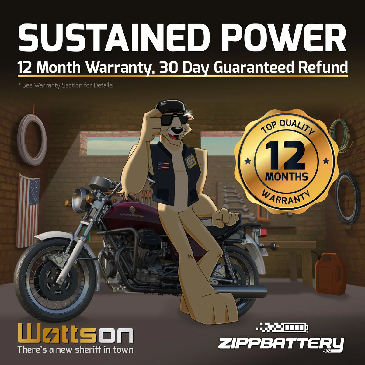 Zipp Sports Battery Power Performance Battery Ytx14Ahl-Bs High