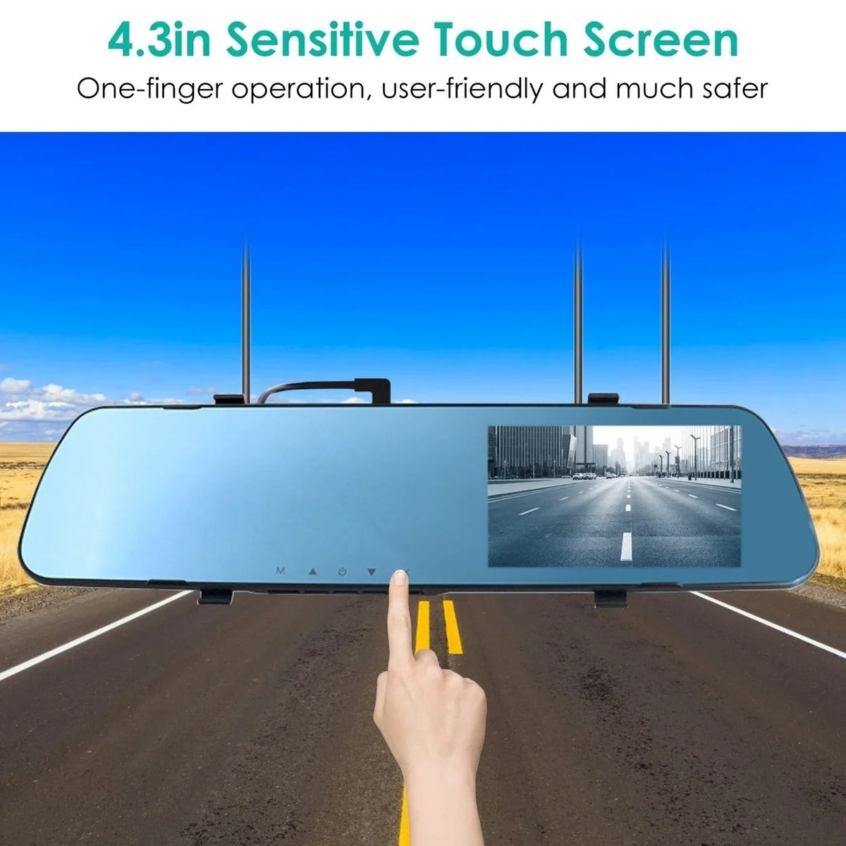 Camera with 140 Car Detection Cam Recording Loop Camera DVR Angle Motion 4.3in in 1080P Picture Recorder Dash Camcorder
