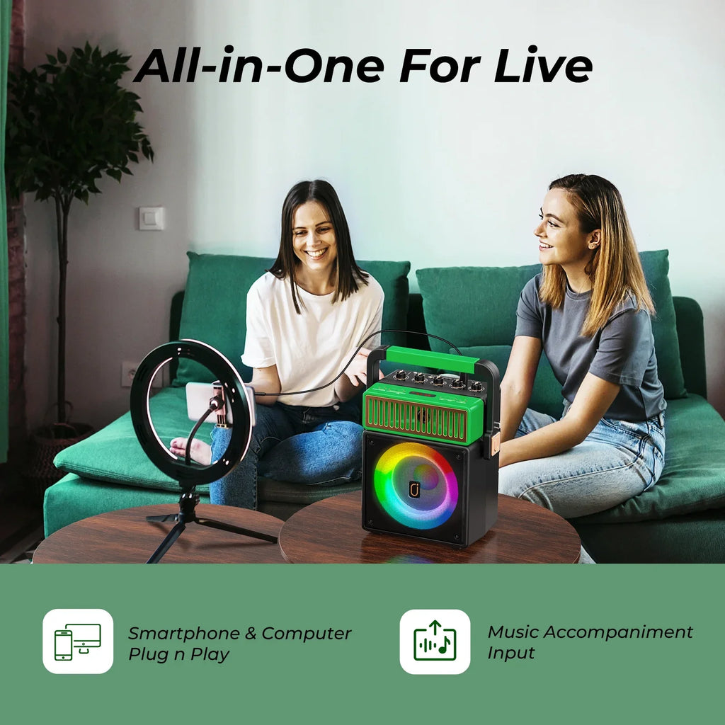 Home Machine with (MS73) Karaoke for Speaker 2 with JYX Microphones, Karaoke Light, Adult Karaoke Karaoke System, Bluetooth Wireless Machine Machine Singing and Mic