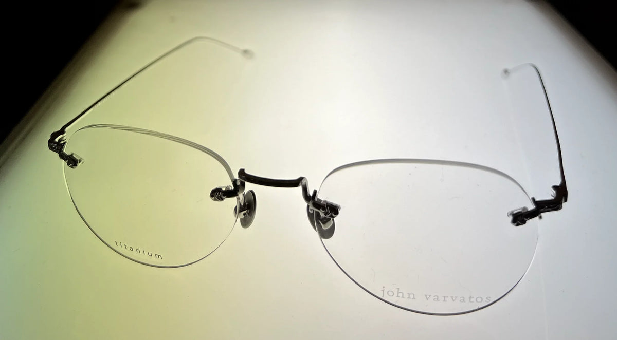 Metal Frame Varvatos Mens Round Rimless Eyewear John 53mm Silver V170.
