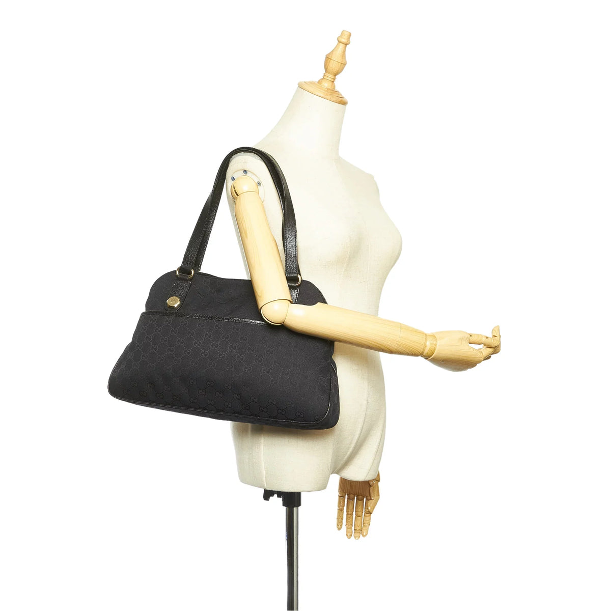 Fabric Black (Good) Women GG Canvas Bag Pre-Owned Shoulder