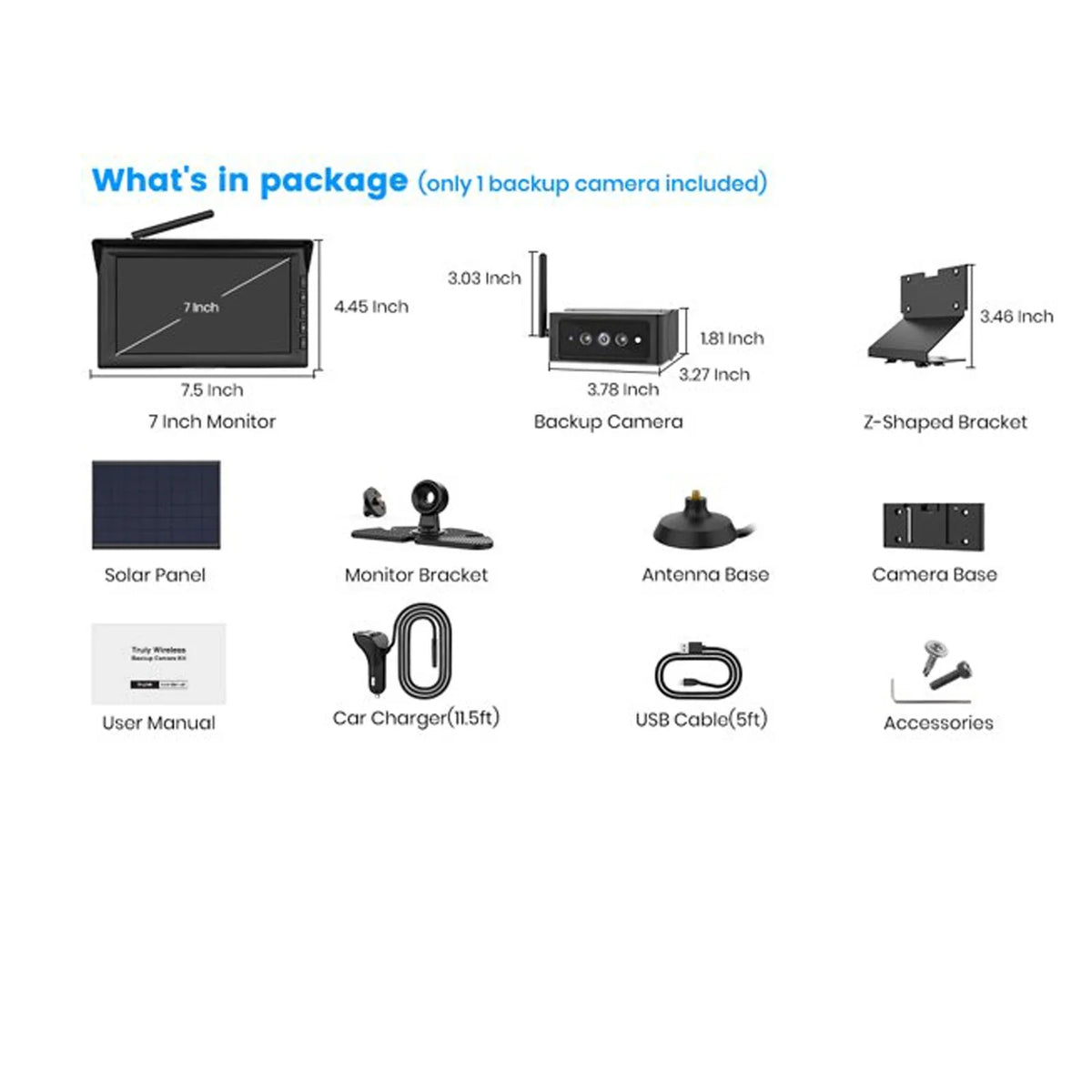 for IR Van Solar4 Support Wireless Auto-Vox Reverse Camera Kit Backup Solar Truck Cameras Night HD Monitor 2 7" Trailer Vision Camera RV