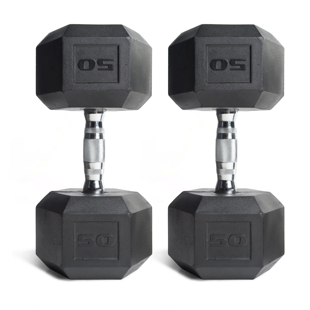 Dumbbell, Pair Coated 50lb