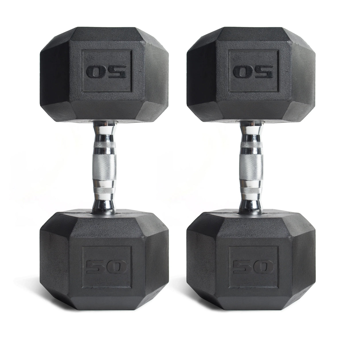 Dumbbell, Pair Coated 50lb