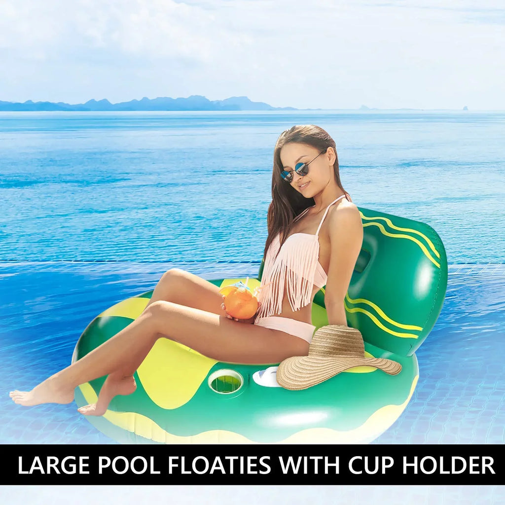 for Two Chair Pool Handles Harvio -Green/Yellow Floating Adults Safe