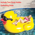 Inflatable liquid With Holders PVC Yellow Raft, Floating Two 1pc Big Duck Toy Beverage