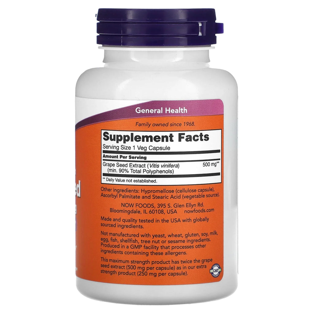 mg, by Strength 90 Extract, Seed Veg Grape 500 Capsules, Maximum Now