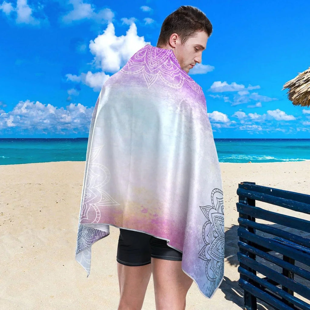 Towels Oversized Super Lightweight Camping Swimming Dry Mandala's Towel Towel Compact Bestwell for Beach Quick Travel Holiday（156） - Absorbent Purple -