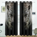 Isolated White Panel Tiger Curtain Blackout Inches) Darkening Curtains for Curtain Blind On Living Room,2 (52Wx84L Background Window Black Bedroom POPCreation Thermal
