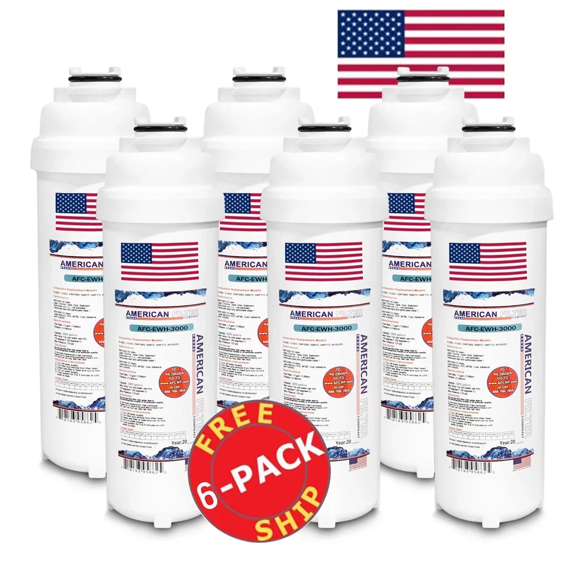 Brand - 6 U.S.A. , AFC Filters - HTVZDBLSS-WF , AFC-EWH-3000 liquid Filter Made with Model , Compatible # in