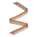 Women's FXT011 Silk Logo Fendi Print Scarf Pink and Wrappy Beige