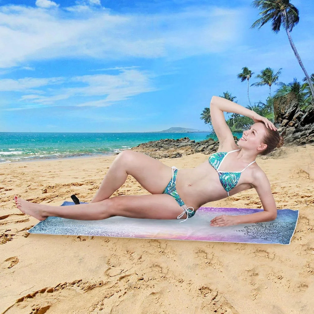 Towels Oversized Super Lightweight Camping Swimming Dry Mandala's Towel Towel Compact Bestwell for Beach Quick Travel Holiday（156） - Absorbent Purple -