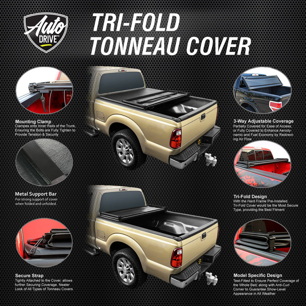 6' Cover 1993-2011 Tri Auto Tonneau Drive Truck Fold Fits Soft Bed Flareside/Splash Ranger