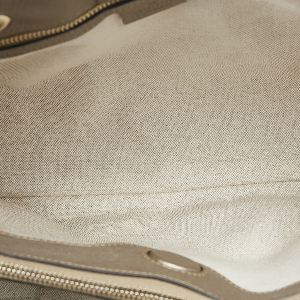 Leather Authenticated Brown Bamboo (Good) Shopper Unisex Pre-Owned Calf Medium Satchel