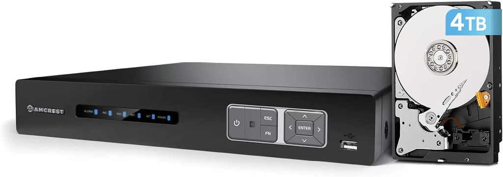 Recorder, Smart Channel DVR 4TB 4K Pre-Installed for DVR Hard Cameras AI Analog 16 Amcrest AI Security Security System DVR, IP Drive & Camera (AMDV5116-4TB) Cameras, Security Amcrest UltraHD 8MP