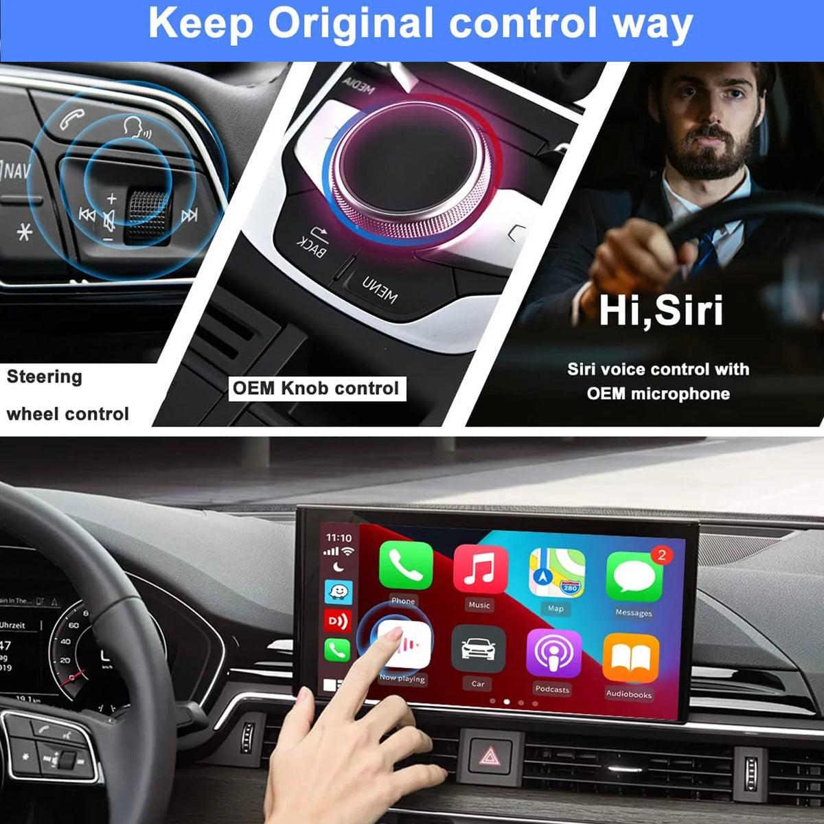 System,Built-in BINIZE Wireless with Fit Auto CarPlay,Wireless Navigation,Support Only YouTube Android ai OEM/Factory Cars Netflix,etc Cellular,4+64G,8Core, CarPlay&Android for Box Wired 4G