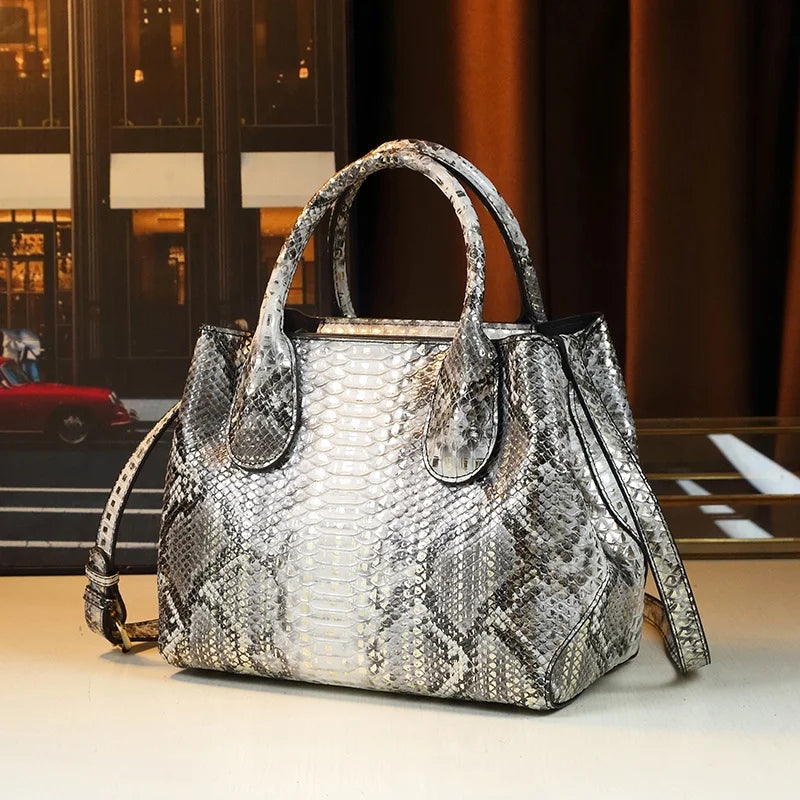 For design Bag 2024 Lady‘s Women Vintage PU Shoulder MICHROE Versatile Fashionable Satchel Bucket Leather Crossbody Bag Handbag