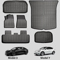 2020-2023 Model for 3-5-Seater Accessories All TPE Liner Floor Trunk BunnyBird Mat 6-Piece Cargo Tesla Car climate Mat