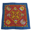 Tambour TAMBOURS HERMES (Good) Muffler Pre-Owned Blue LES 90 Taiko Hermes x Carre Red Scarf