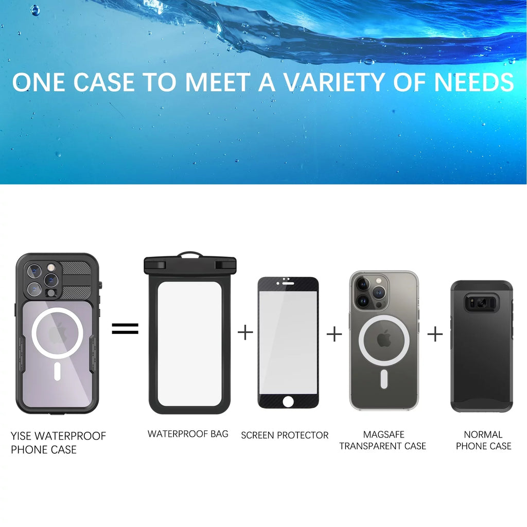 for Screen for Pro 360][IP68 14 MagSafe] Max Dropproof][Dustproof][Compatible 14 Black - 6H iPhone with Pro Max Underwater][14FT Military Waterproof, Built-in [Real 6.7" Protector Case iPhone