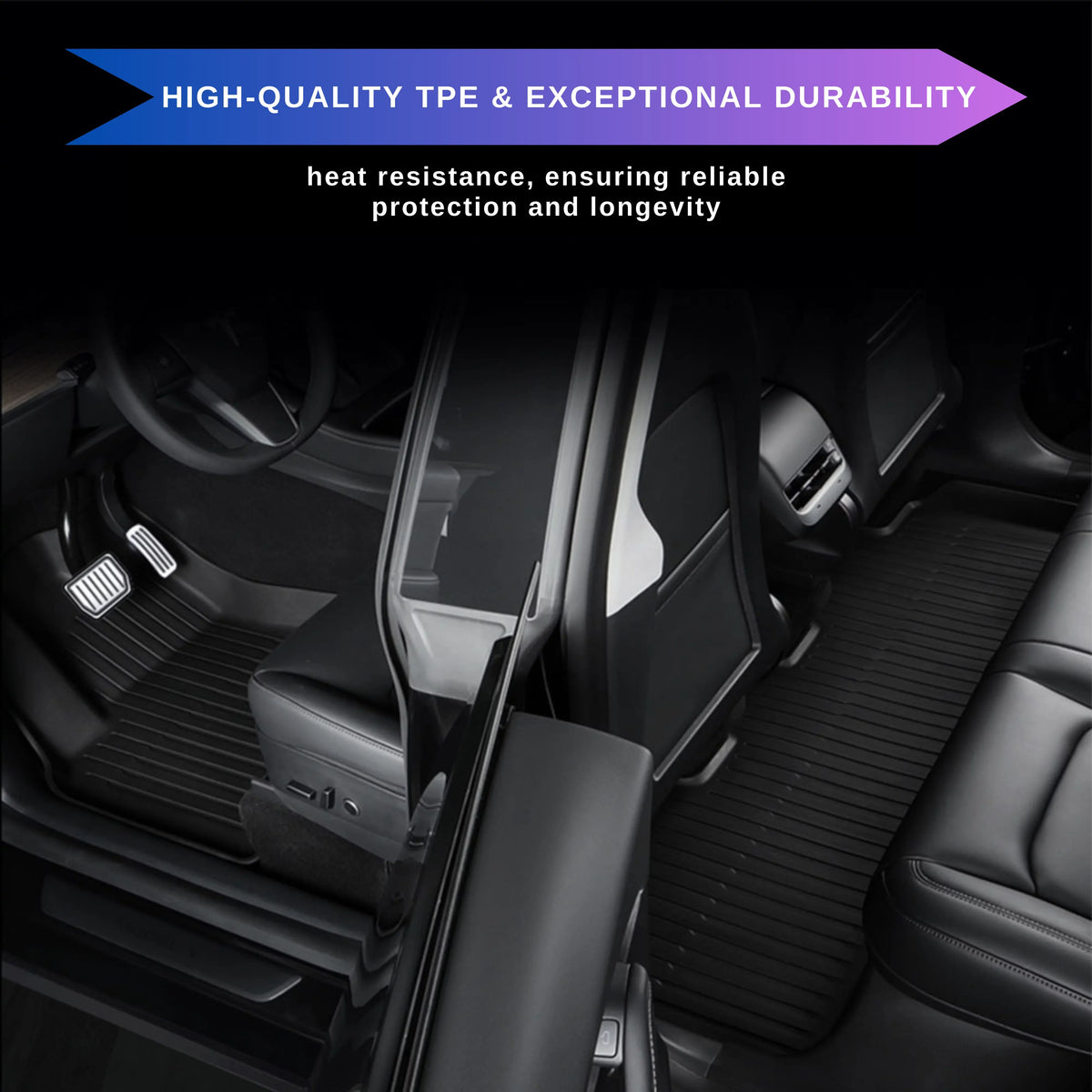 2020-2023 Model for 3-5-Seater Accessories All TPE Liner Floor Trunk BunnyBird Mat 6-Piece Cargo Tesla Car climate Mat