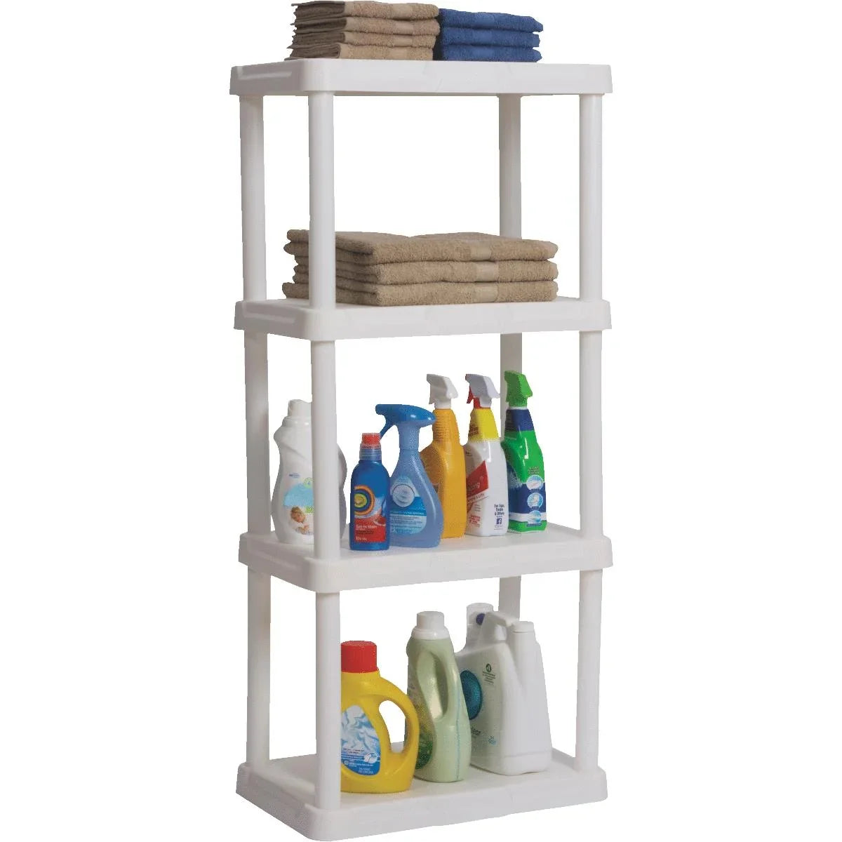 22 x 2214WH4 48 White Contico In. Resin 14 x Shelving In. In. 4-Tier Plastic