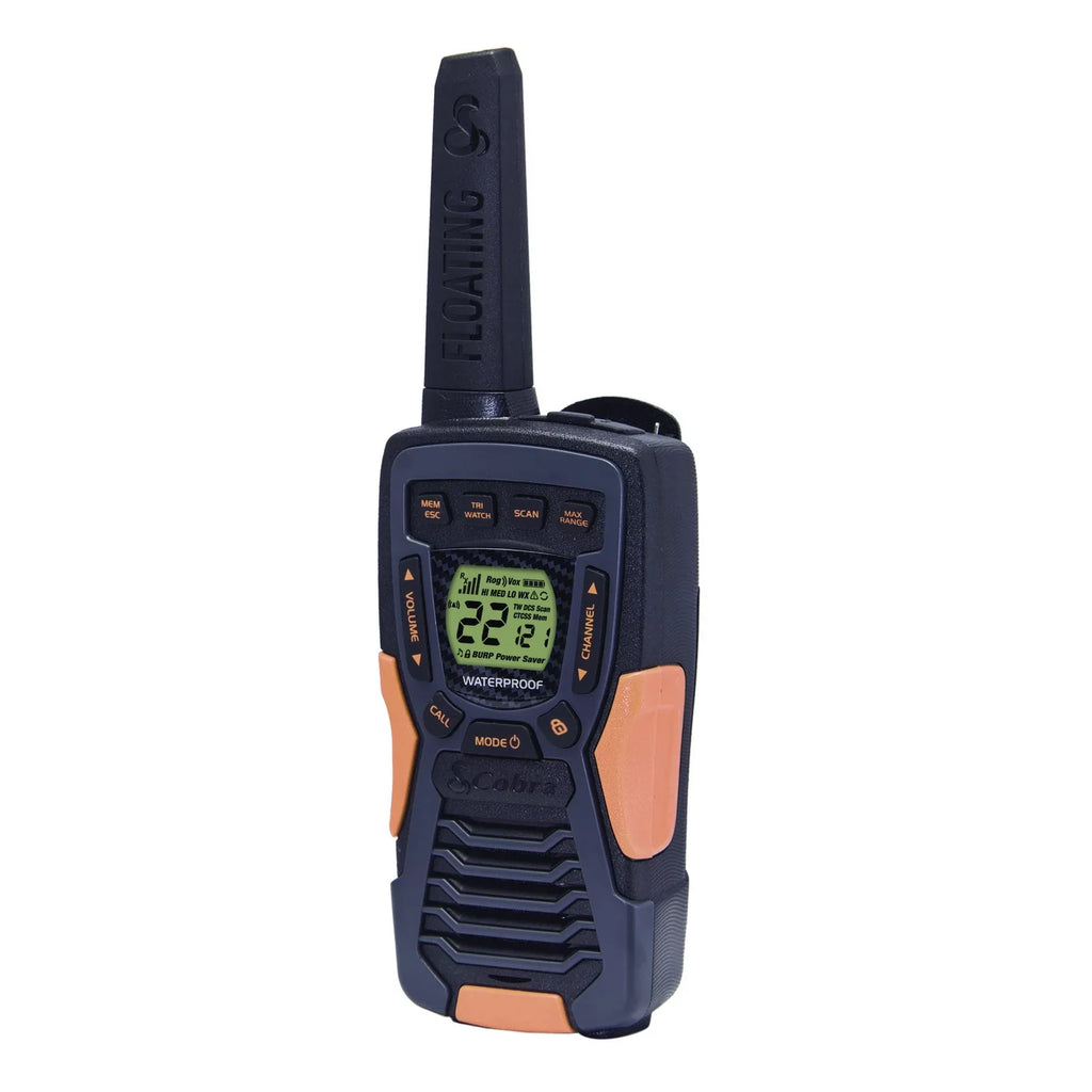ACXT1037R-FLT - 37-mile Range Talkies Walkie Cobra Two-Way Radios Floating, Rechargeable (2-Pack)