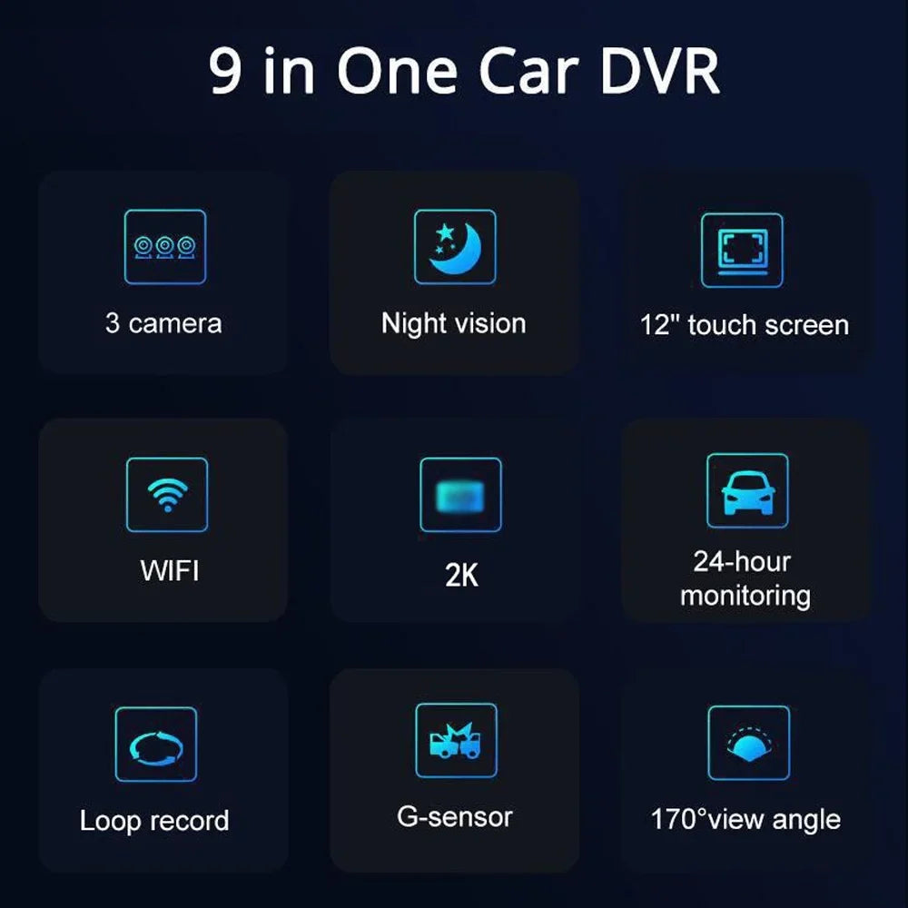 Camcorder, Recorder Safety Camera, Wide Dcenta Angle Car Dashcam Clear Auto Recorder, Rearview Mirror