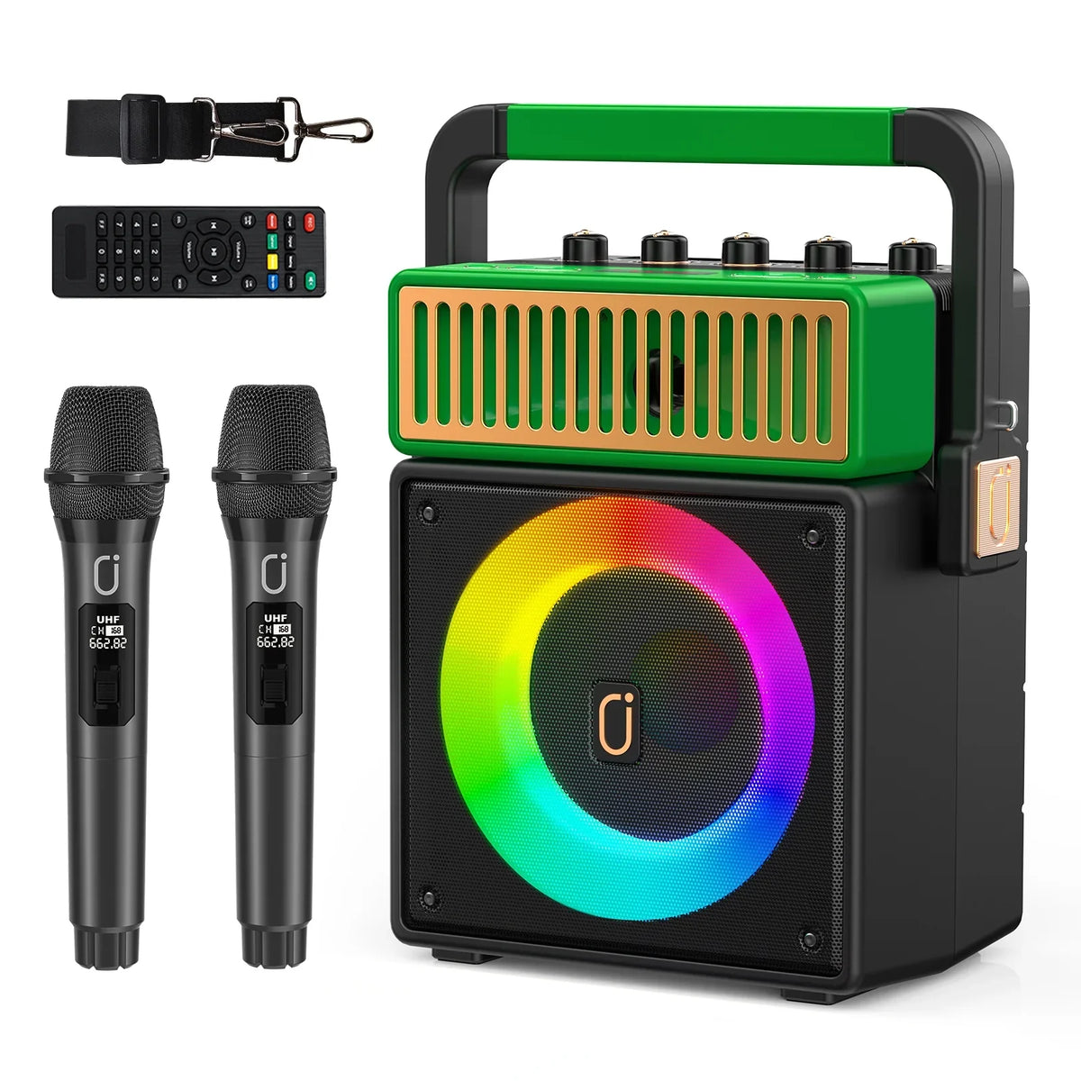 Home Machine with (MS73) Karaoke for Speaker 2 with JYX Microphones, Karaoke Light, Adult Karaoke Karaoke System, Bluetooth Wireless Machine Machine Singing and Mic