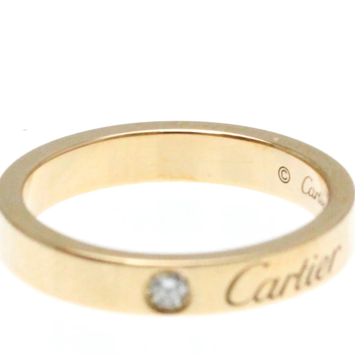 Diamond (Good) Band Gold Ring Pink Pre-Owned (18K) Fashion Cartier Pink Engraved Ring Gold