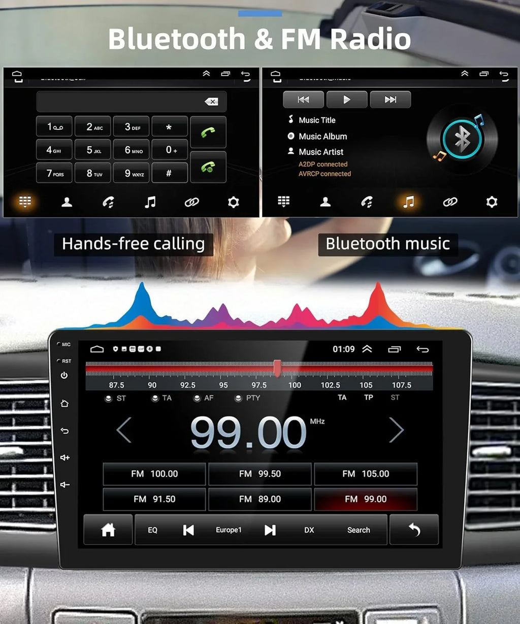 '+ USB Mirror Corolla Toyota Bluetooth 2007-2012 Car Radio for Android with THONZER Touch Stereo 1G+32G Screen SWC WiFi Inch Carplay, Rimoody Camera 9 Car Link Wireless GPS FM RCA ex Backup