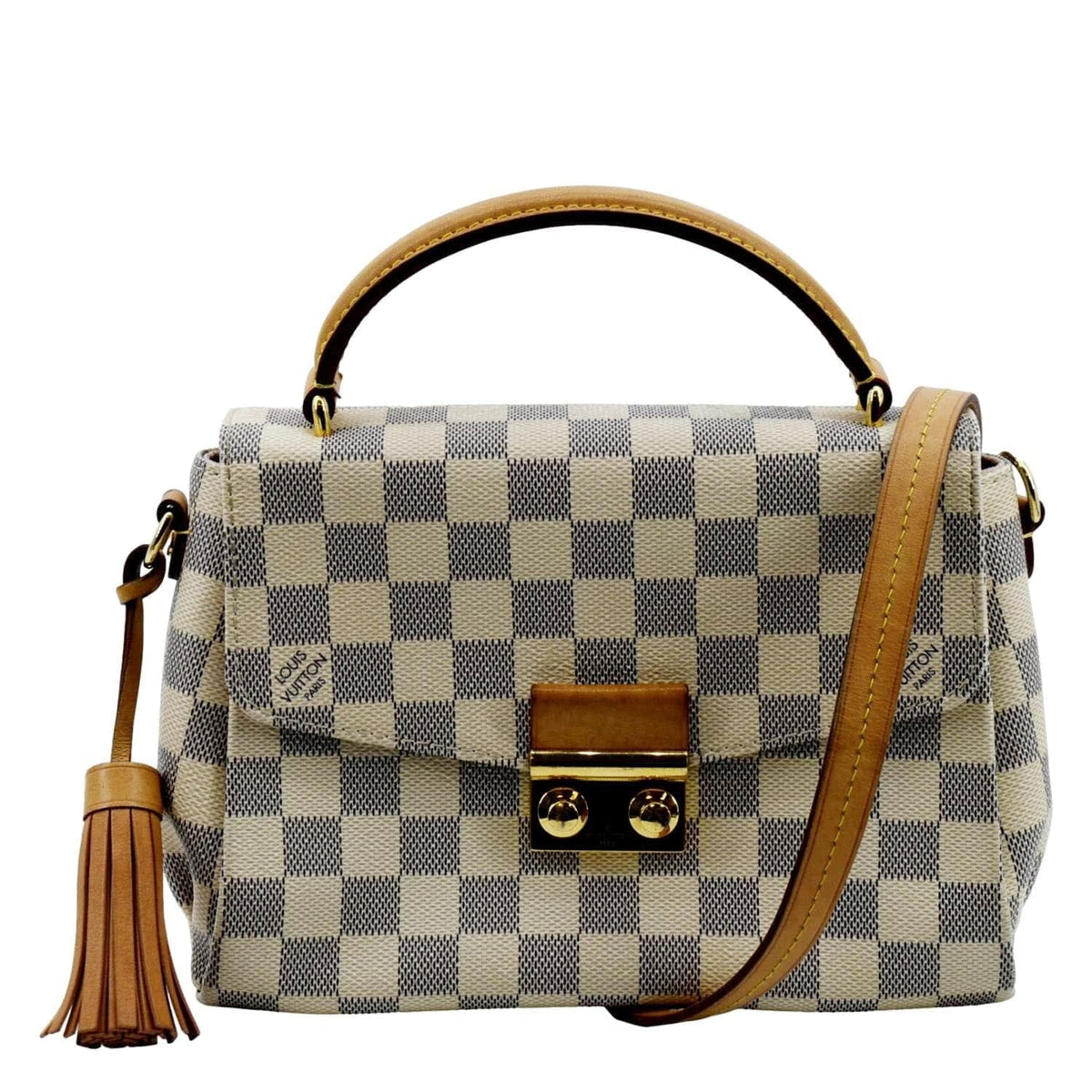 Croisette Crossbody Bag Pre-owned Satchel Azur Damier White