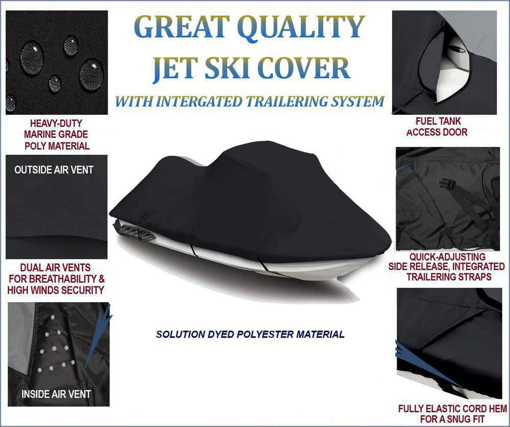 JetSki Cover 1999 1998 BLACK JetSki Ski 600 DENIER Jet Cover Compatible for XL 760 PWC Deluxe Yamaha