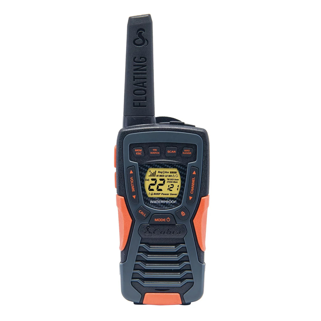 ACXT1037R-FLT - 37-mile Range Talkies Walkie Cobra Two-Way Radios Floating, Rechargeable (2-Pack)