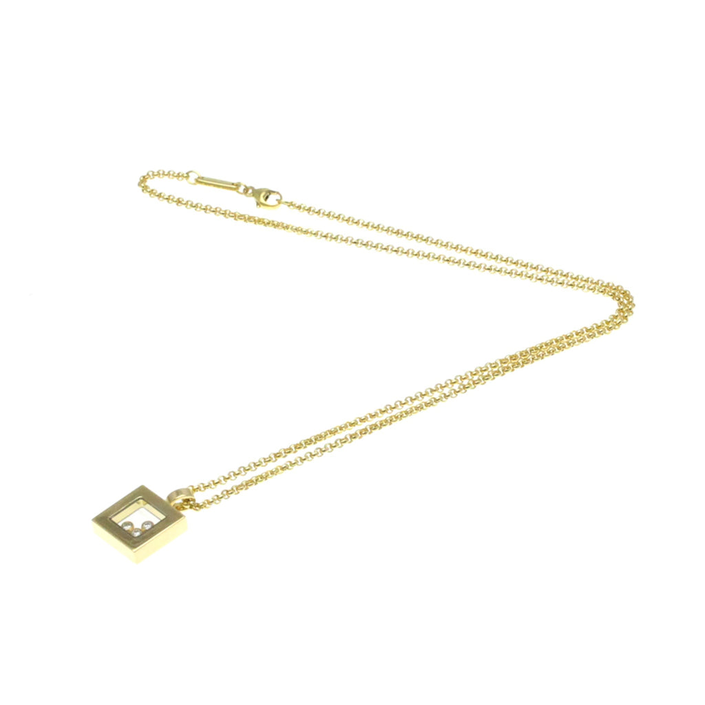 Necklace Yellow Happy Pre-Owned (Good) Fashion Necklace (Gold) Chopard Diamond Square Men,Women 79/3210 Diamonds (18K) Pendant Gold