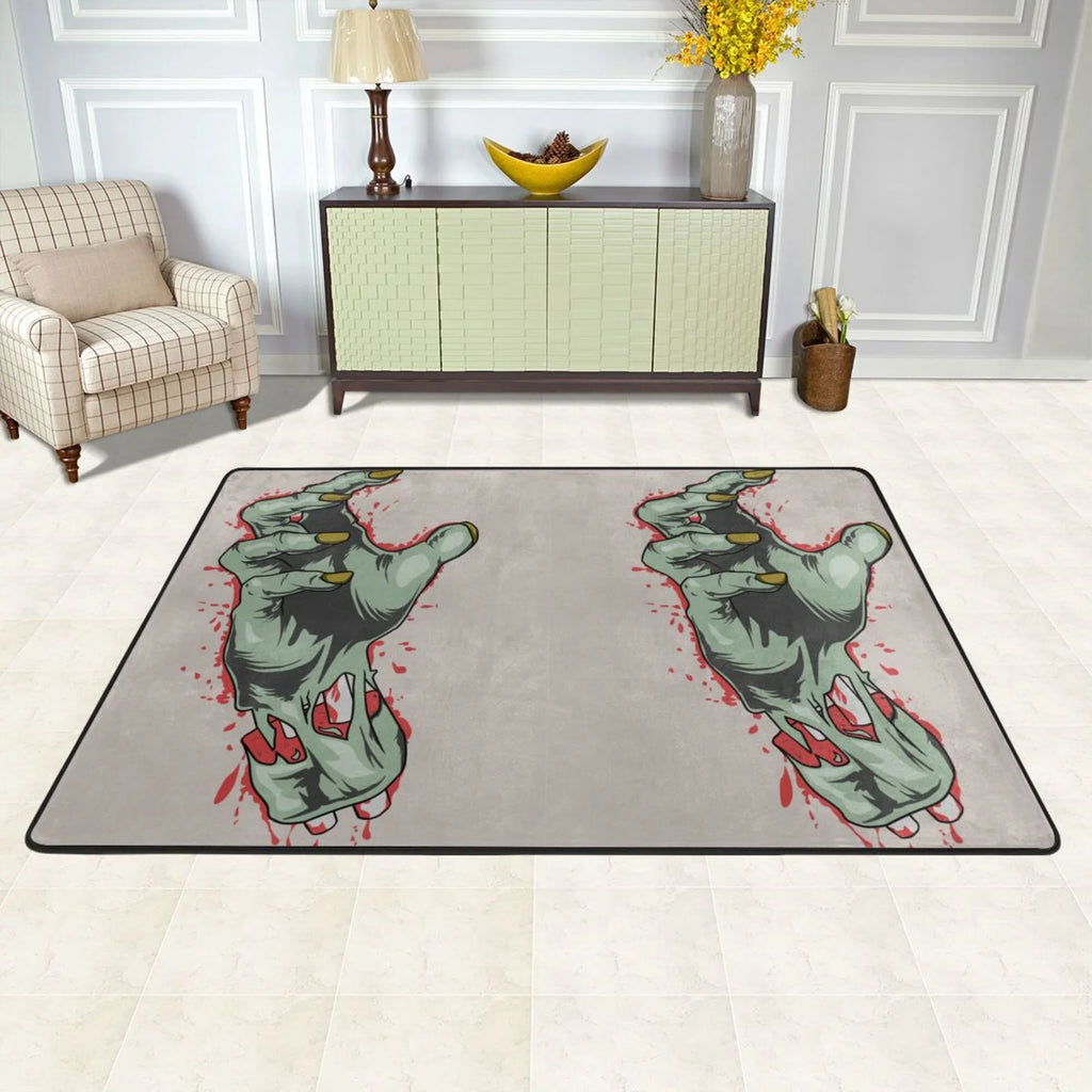 Indoor,72"x48" for Floor Living Rugs Zombie Facecloth Blood Area Mat XMXY exterior Sink Kitchen Entrance, Doormat Hand Room Area Non-slip Horror Rug
