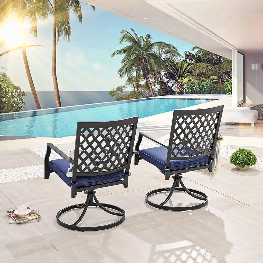 Chairs 2 Rocker Chairs Furniture exterior Swivel Set Patio With Dining Metal Of Cushion