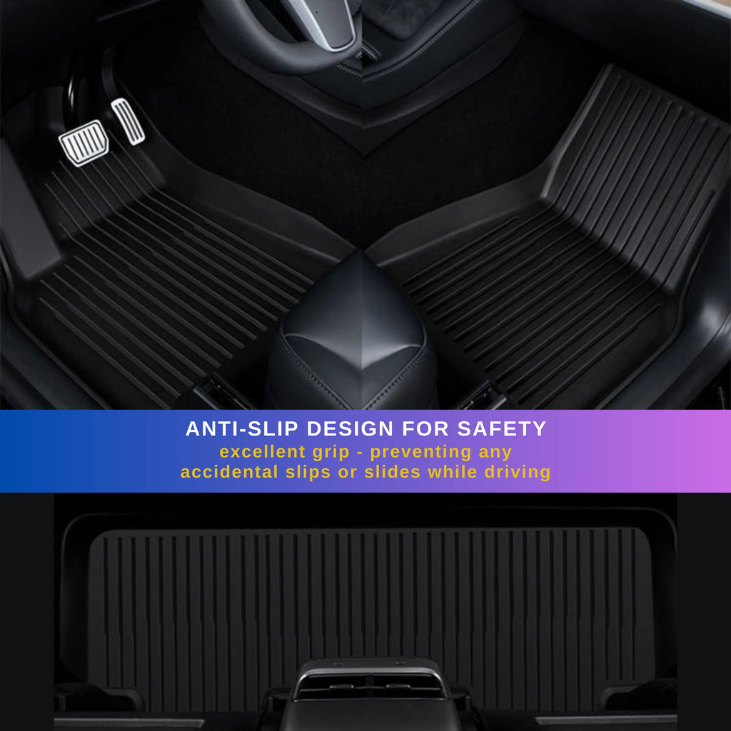 2020-2023 Model for 3-5-Seater Accessories All TPE Liner Floor Trunk BunnyBird Mat 6-Piece Cargo Tesla Car climate Mat