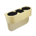 Seat Car Pocket Organizer Multi-function Side Filler Box Seat Gap Storage Car Holder Cup Console Beige