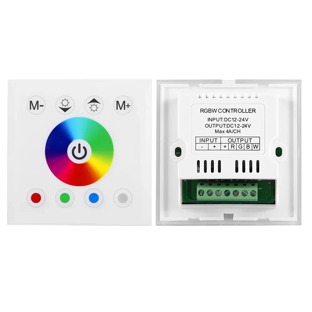 Switch Touch Touch RGBW Light(Black/White) Controller Controller, LED Panel Mounted Wall Panel, Wincal Touch LED Strip Dimmer for Panel Colorful Wall-Mounted
