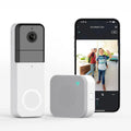 Wyze Video Video, 1:1 Night Walls, Vision, and to w/ Wireless Ratio, Battery, Alexa Audio, Sticks Color 2-Way w/ Doorbell — Camera Pro Works Assistant Doorbell QHD Adhesive Aspect