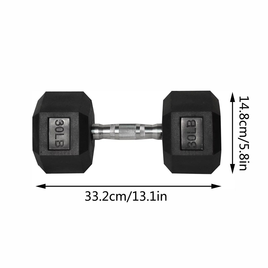 Dumbbell Metal 1 of Pair 1 Heavy Set Handles Dumbbell Rubber of Hex with Barbell ATIXEL