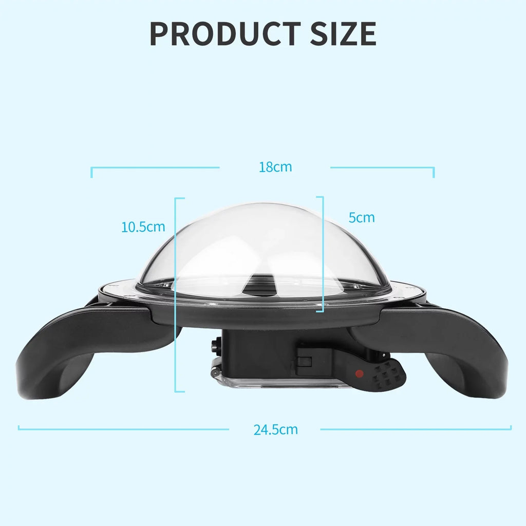 180° Port Handle, Angle Dual and 9 45m for Black Waterproof Waterproof, 10SHOOT Case XTGP559, Wide Dome