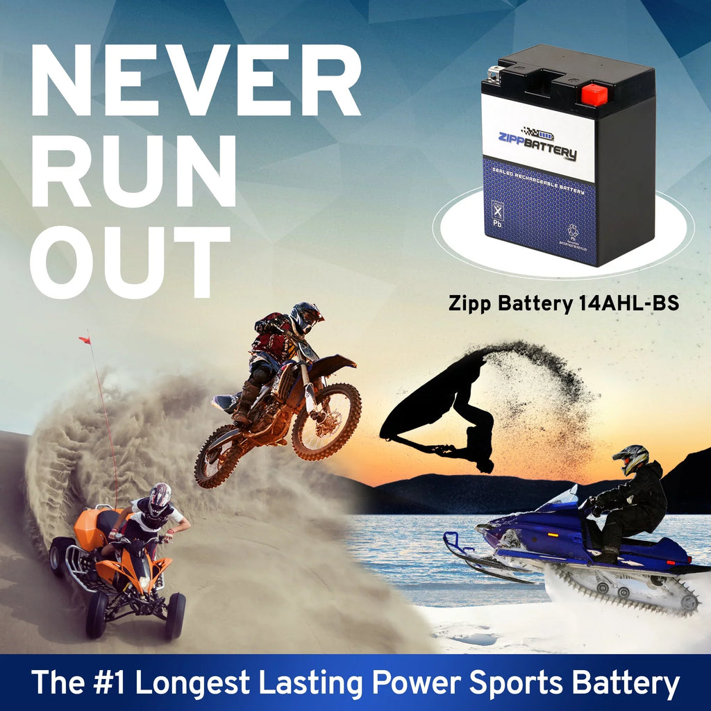 Kl650-a CCA) 650cc 2003 Volt,12 Ah, for 12 210 Klr Kawasaki YTX14AHL-BS Zipp E (14AHL-BS Battery Motorcycle Battery