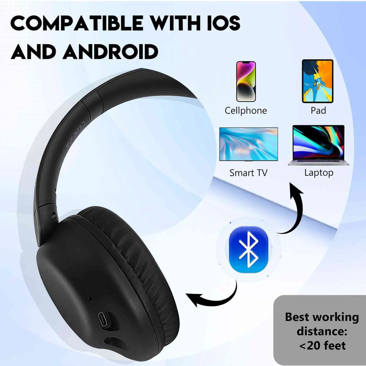 Deep Bass phone UrbanX Over UX991 Wireless for (M1) Call with Superior Headphones Pro Resolution Audio Comfort Bluetooth Zenfone The Support Stereo Max Mic High Asus ZB601KL/ZB602K Ear Earphones